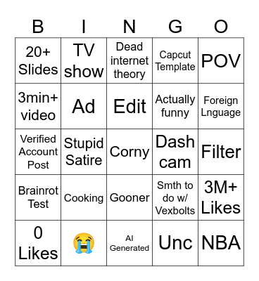 TikTok Bingo 2025 Edition Bingo Card