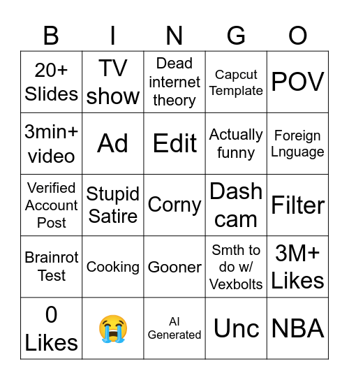 TikTok Bingo 2025 Edition Bingo Card