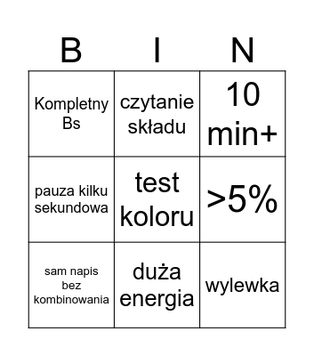 Ryj Jak Telewizor Bingo Card