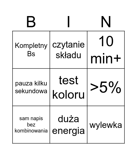 Ryj Jak Telewizor Bingo Card
