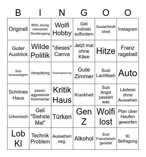 Croix Valmer Bingo Card