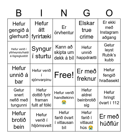 StaffaSkrall 2026 Bingo Card