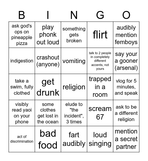 the church Bingo Card