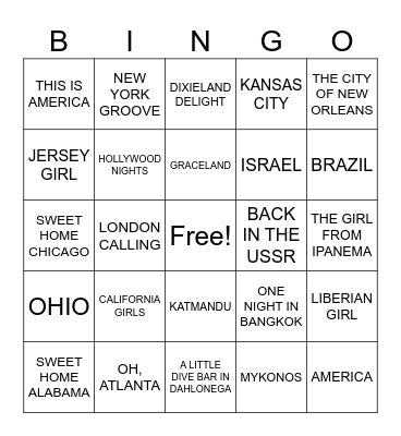 Geography Bingo Card