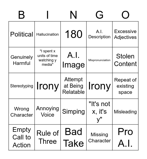 A.I. Bingo Card