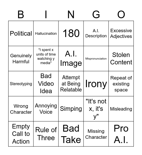 A.I. Bingo Card