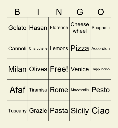 Bingo Card