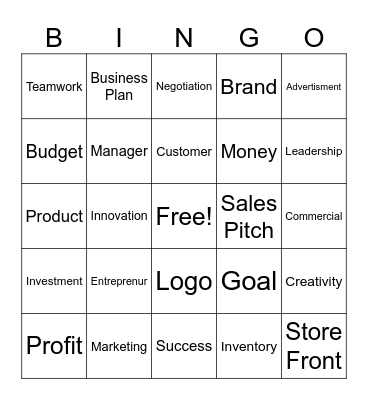 Business Bootcamp Bingo Card