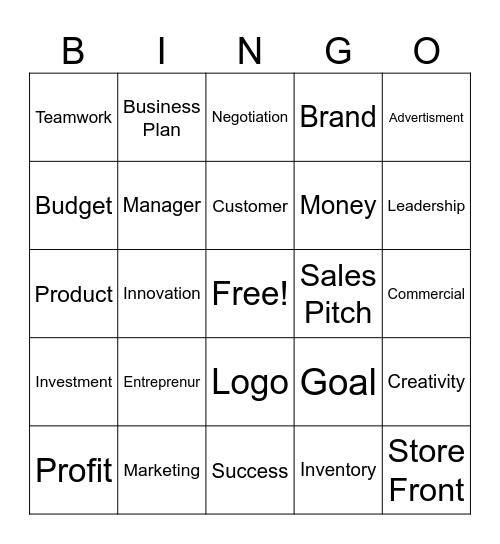 Business Bootcamp Bingo Card