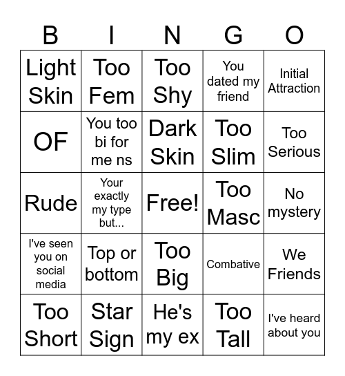 Pop the Ballon Trackz Bingo Card