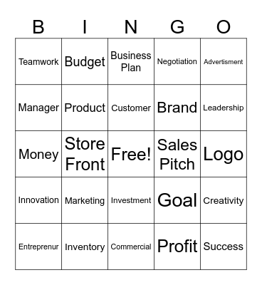 Business Bootcamp Bingo Card