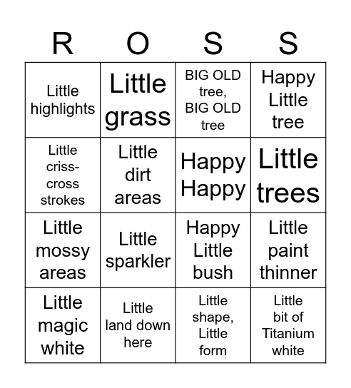 BOB ROSS BINGO Card