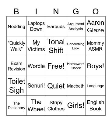 Ms De Alwis Bingo Card