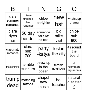 GREECE Bingo Card