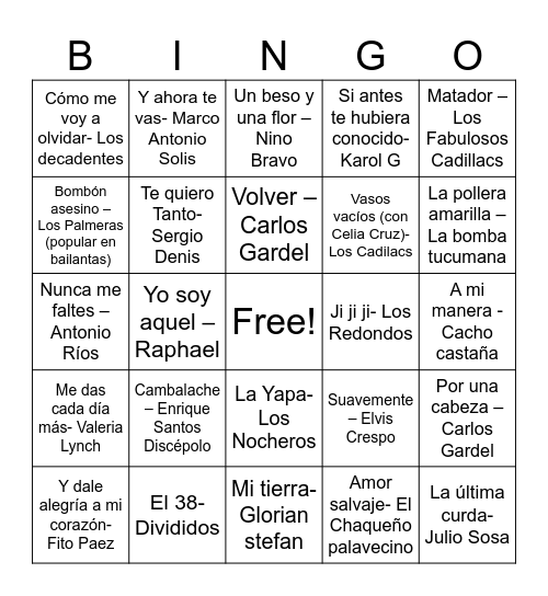 Bingo "mis primeros 80" Lito Bingo Card