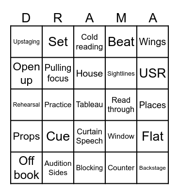 Terms & Vocabulary Bingo Card