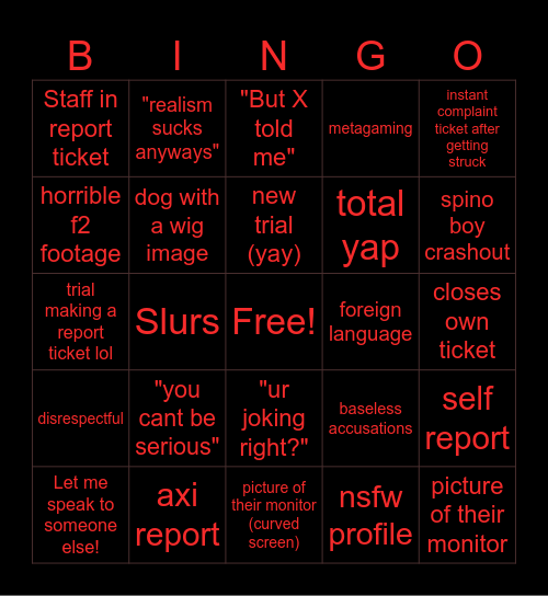 Dino Den Realism Ticket Bingo Card