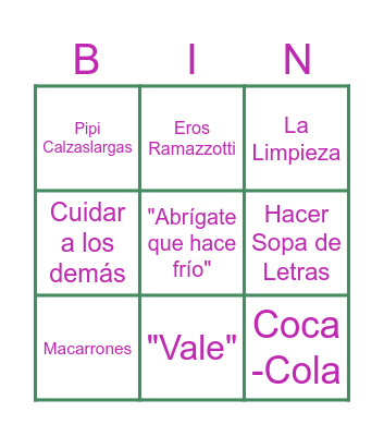 Los 60 años de mamá Bingo Card