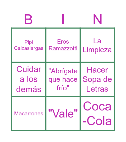 Los 60 años de mamá Bingo Card