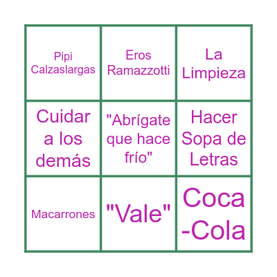 Los 60 años de mamá Bingo Card
