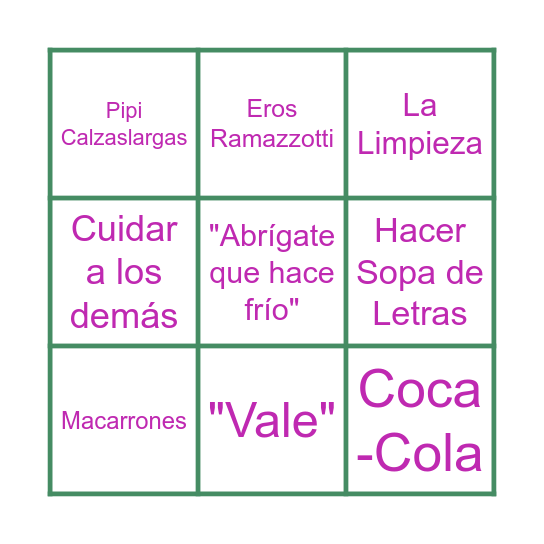 Los 60 años de mamá Bingo Card