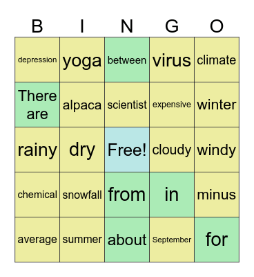 Unlock 1 Unit 2 Review Bingo Card