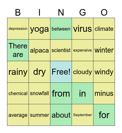 Unlock 1 Unit 2 Review Bingo Card