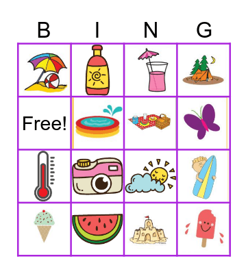 end of school Bingo Card