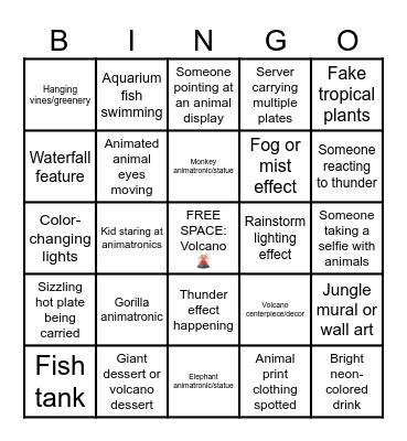 WILD SIGHTING Bingo Card