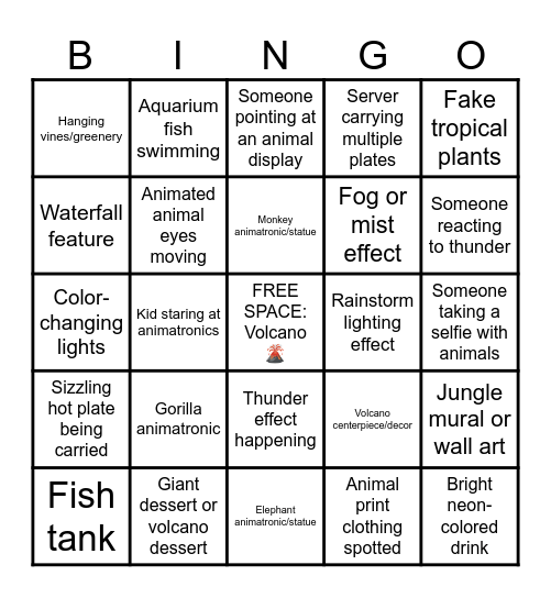 WILD SIGHTING Bingo Card