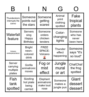 WILD SIGHTING Bingo Card