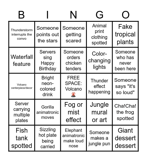 WILD SIGHTING Bingo Card