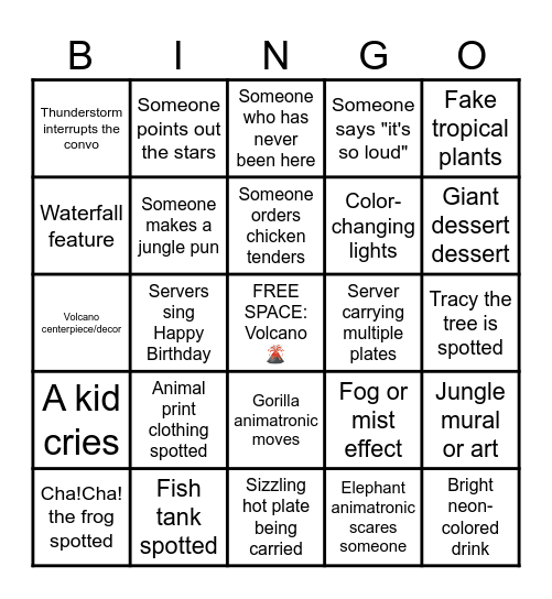 WILD SIGHTING Bingo Card