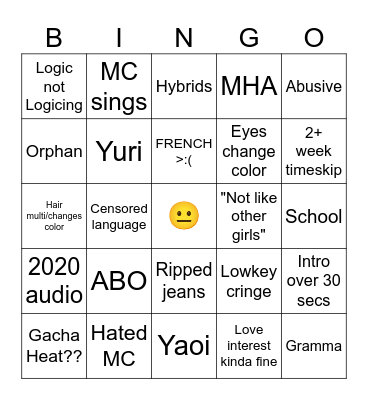 Gacha Bingo Card