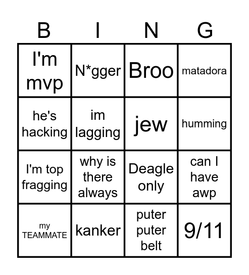 Weaver CS2 Bingo Card