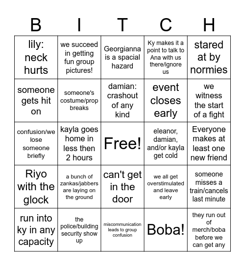 Gachiakuta NYC Bingo Card