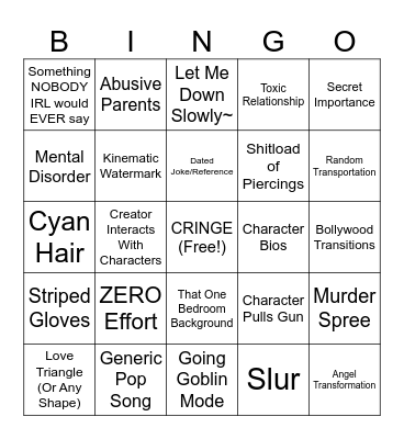 Gacha Grince Ginbo Bingo Card