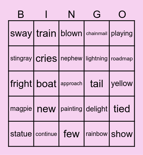 Group 3 Bingo Card