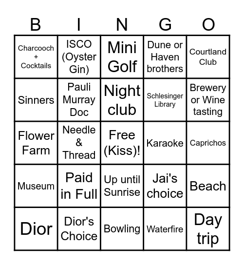 Summer Shenans Bingo Card