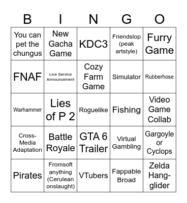 Summer Games Fest Bingo Card
