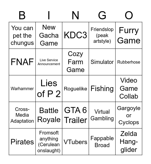 Summer Games Fest Bingo Card