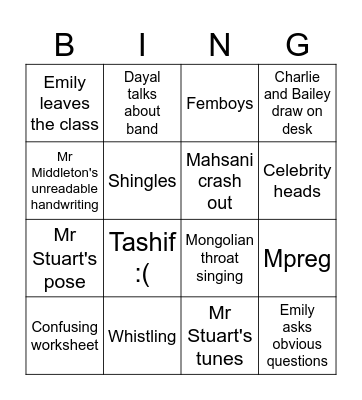 Science bingo Card