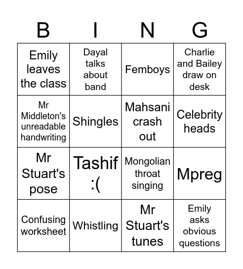 Science bingo Card