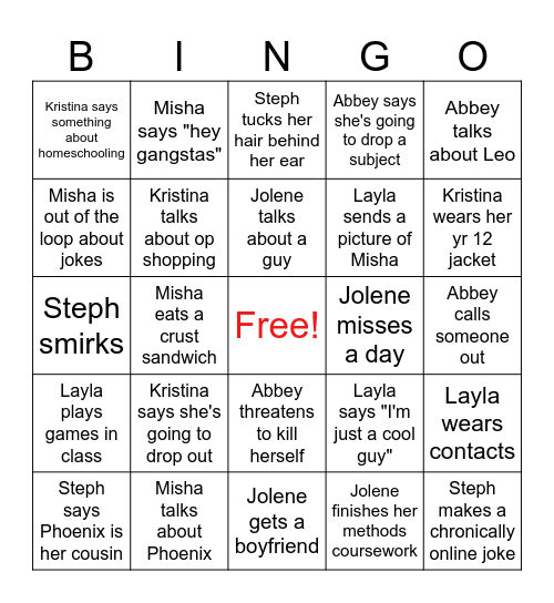 db Bingo Card
