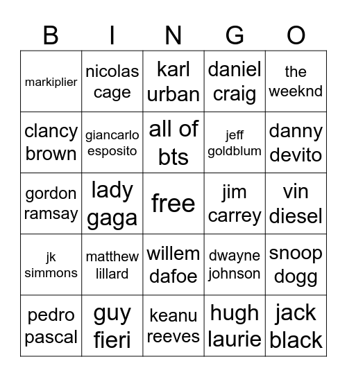 HITMAN Bingo Card