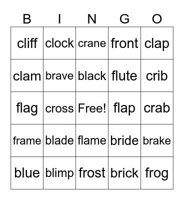 UNIT 1 & 2 Bingo Card