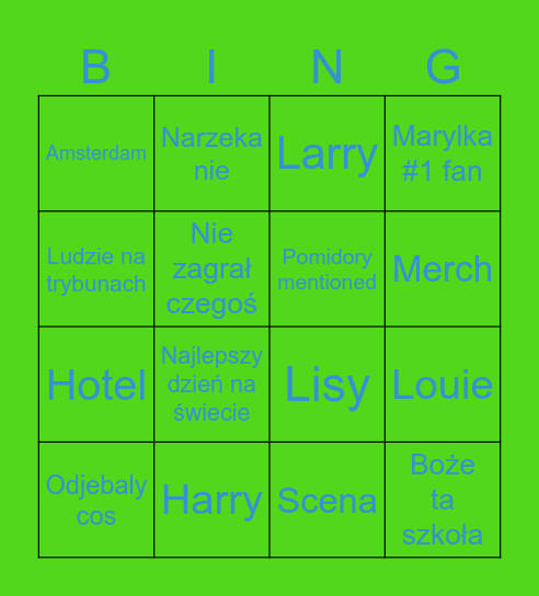 Zośka BINGO Card