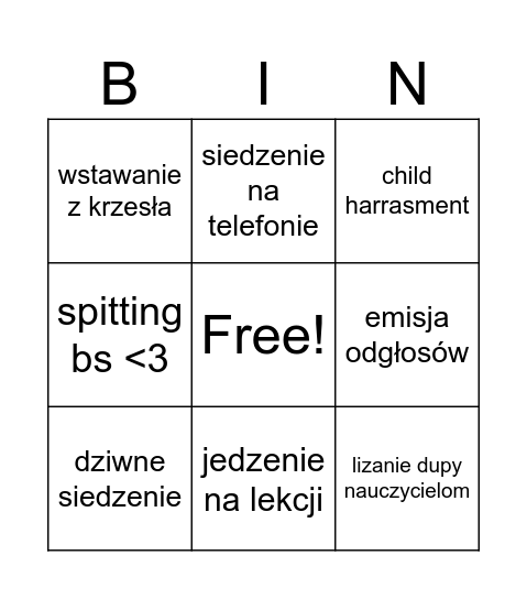 kuba Bingo Card