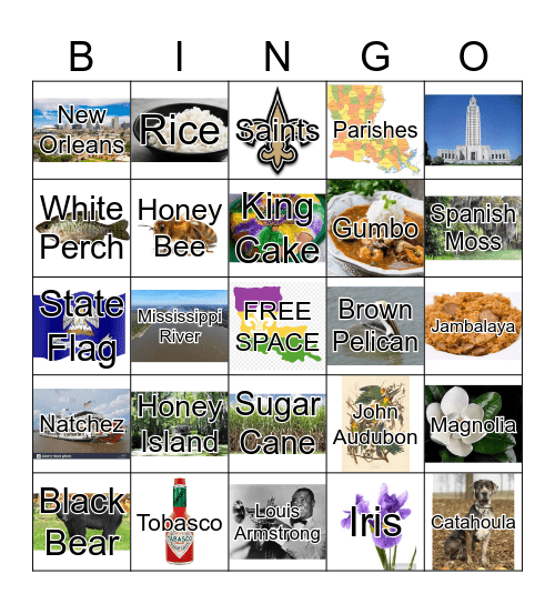Louisiana Bingo Card