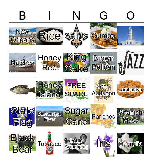 Louisiana Bingo Card